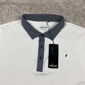 Primo Golf Polo Shirt Mens 3XL Classic Curved Hem Black White Onyx Polo NEW Tags